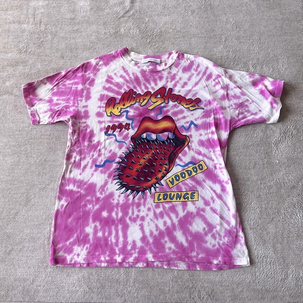 Daydreamer: rolling stones voodoo lounge weekend tee - pink tie dye - Picture 2 of 5